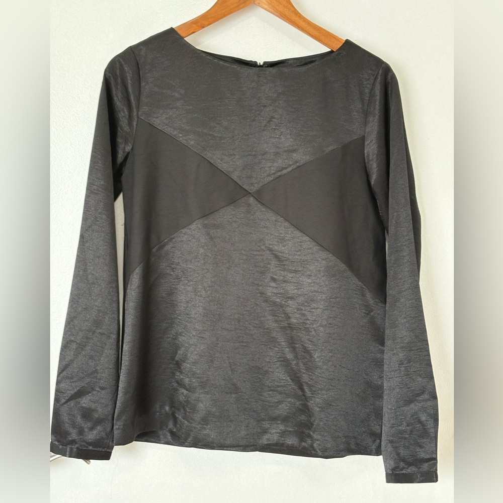 Black Satin Blouse S
